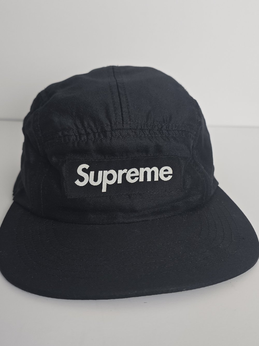 Supreme Black Cap with White Logo